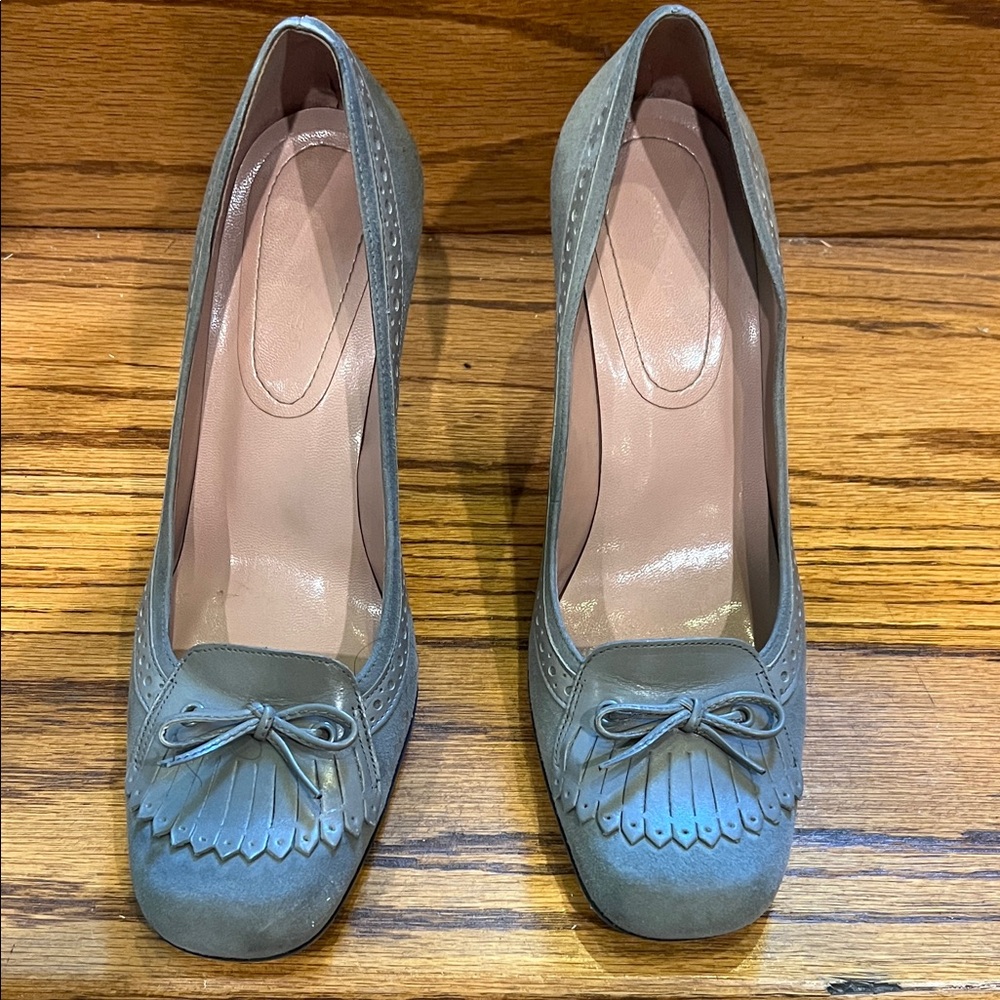 Nine West suede wing tip Gray Women's Shoes sz 8